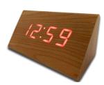 Fashion Design Triangle Shape Wooden Digital Alarm Clock
