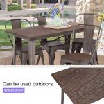 Durable Steel Restaurant Dining Table Set With 4 Chairs Powder Coating
