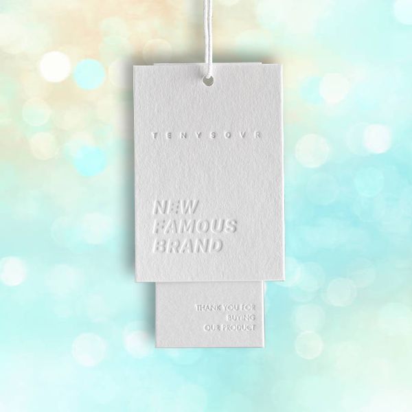 Logo Printing Clothing Label Paper Card Hang Tags With Cotton String
