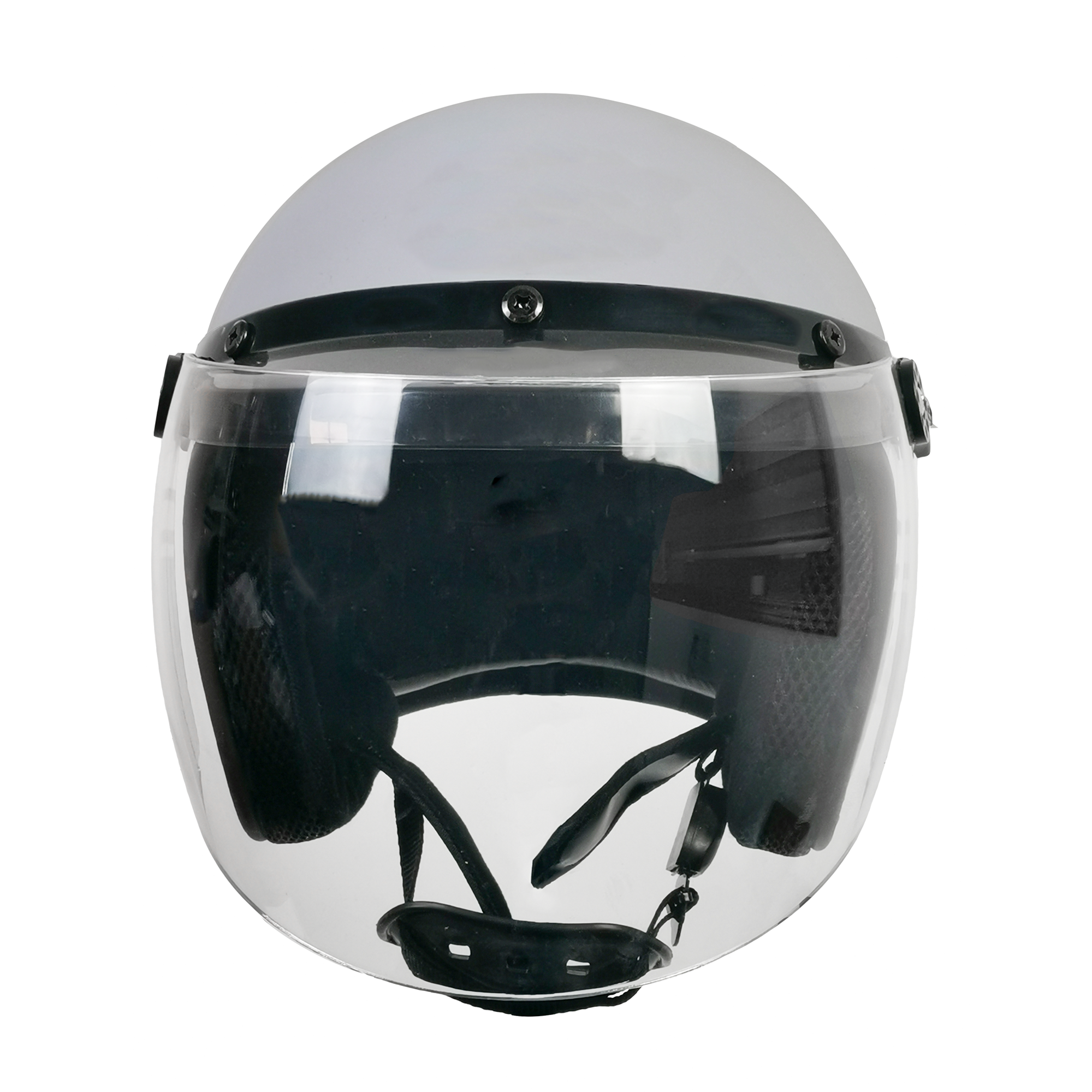 Half Open Face Retro Motorcycle Helmet for Head Protection White and Customizable XL