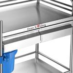 Two Drawers H88cm Medical Trolley Cart For Laboratories