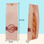 Transparent Window 150gsm Food Paper Bags For Bread Packaging