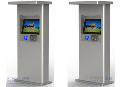 Semi Outdoor Card Payment Touch Screen Free Standing Stainless Steel Kiosk Self
