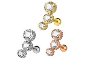Wholesale Sterile Gold Body Piercing Jewelry Earrings For Cartilage Tragus Dia 3×3mm ODM from china suppliers