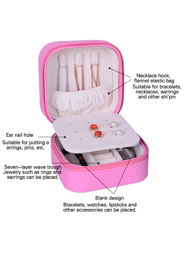 Gift Packaging Portable Jewelry Organizer , Personalised Travel Jewellery Case