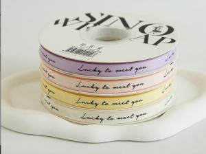 Wholesale Jinyi Korea double-sided belt fresh bouquet decoration ribbon handmade floral gift DIY 1cm lucky to meet you from china suppliers