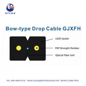 China Bow Type G657A 2 Core Fiber Optic Cable , Flat Drop Cable on sale