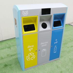 Wholesale Stainless Steel Recycling 1350mm 35L 3 Compartment Trash Can from china suppliers
