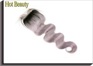 Wholesale Virgin Hair Weave Brazilian Grey Purple Top Lace Closure 8 Inch To 22 Inch from china suppliers