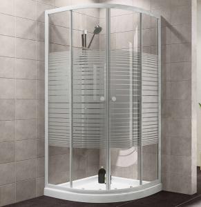 Wholesale Painting Cross Stripes Bathroom Shower Enclosures Sliding Door with Sector Tray from china suppliers