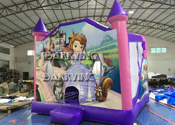 Pink Castle Princess Inflatable Bouncer Slide Combo With 18 OZ Vinyl PVC