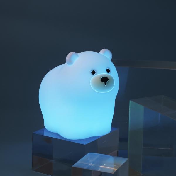 Little Bear Patting Silicone Night Light Children's Bedroom Baby Feeding Cute
