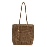 Straw Bag for Women Woven Beach Structured Tote Handmade Crochet Carteras De