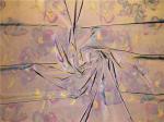 0.15mm Reflective Garment Leather Fabric Printed With Blue Flowers For Outdoor