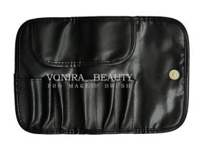 Wholesale Travel Black Faux Leather Makeup Brush Case Bag Holder Roll Pouch Tool from china suppliers