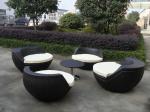 Hand-Woven Brown Cane Obelisk Chair Set For Living Room / Balcony