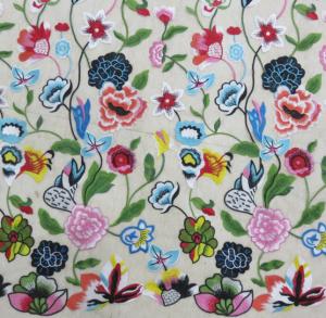 Wholesale Multi - Color Floral Embroidered Lace Fabric , Crochet Fashion Textiles from china suppliers