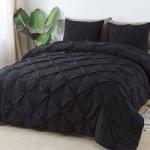 Popularity Stock 90GSM 3 Pieces Pintuck Cover Soft Microfiber Bedding Set All