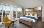 4 star Hotel room Bed Furniture Laminate bed with Leisure Chaise lounge and HPL