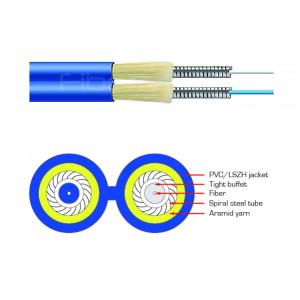Wholesale GJSFJBV Duplex Armored Fiber Optic Cable 2 Core For LAN Backbones from china suppliers