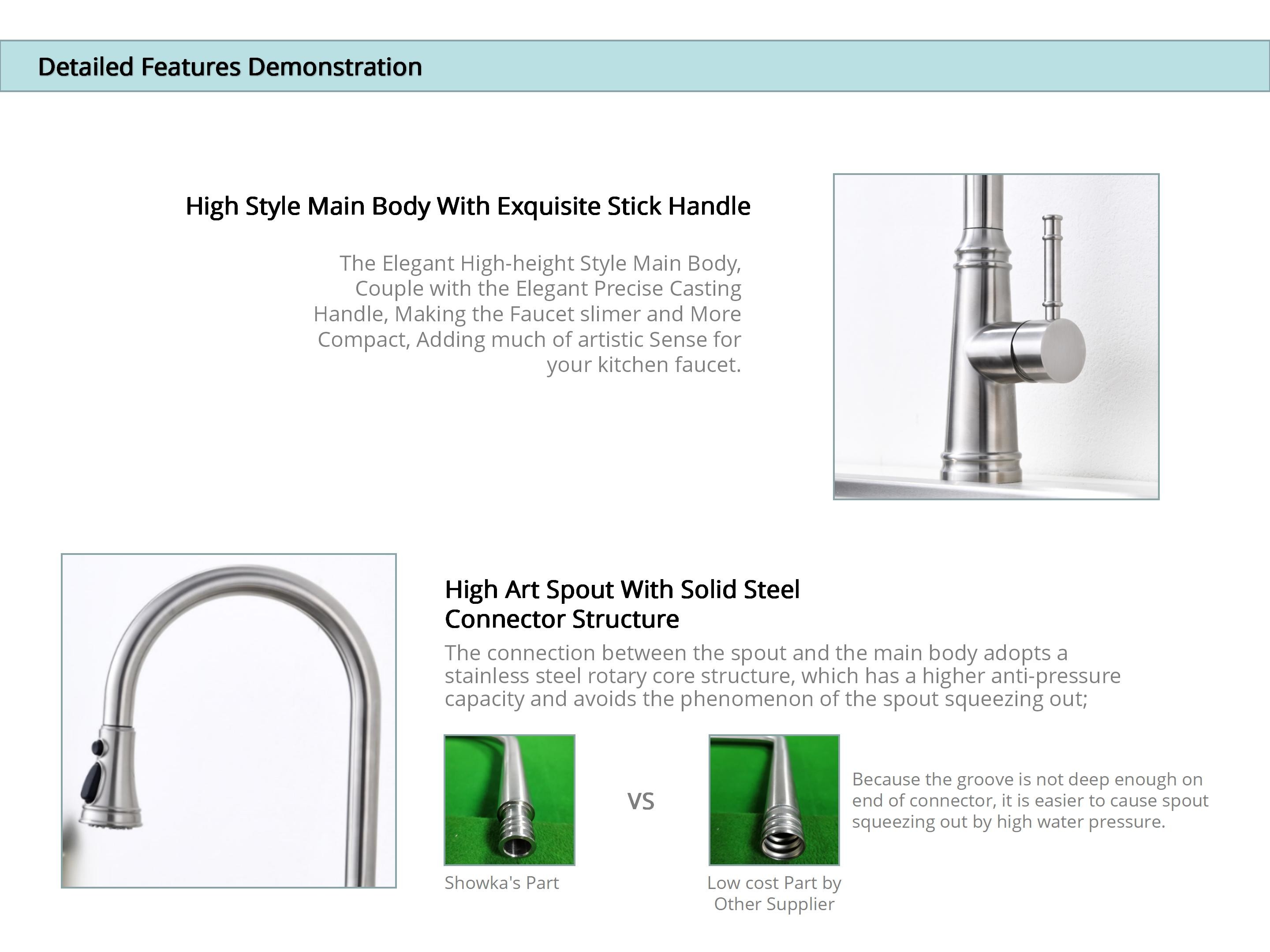 SUS304 Stainless steel Kitchen Sink Touchless Faucet