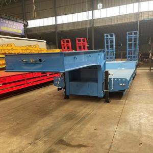 Wholesale 3 Axles 80/100 Ton Hydraulic Detachable Gooseneck Lowbed Trailer with Air Suspension from china suppliers