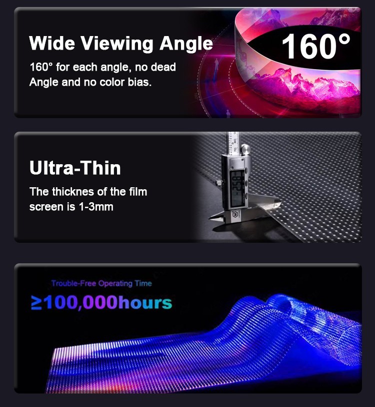 Lightweight Flexible LED Film Screen P6 P8 P10 Indoor LED Display Screen