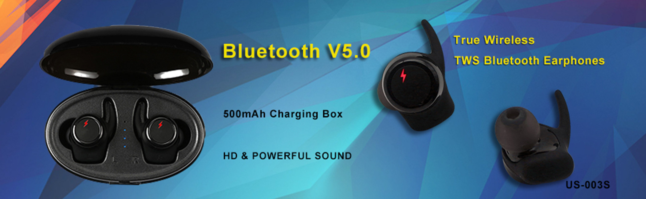 Full Sound True Wireless Stereo Earphones 500mah Battery 20Hz-20kHz For IPhone X
