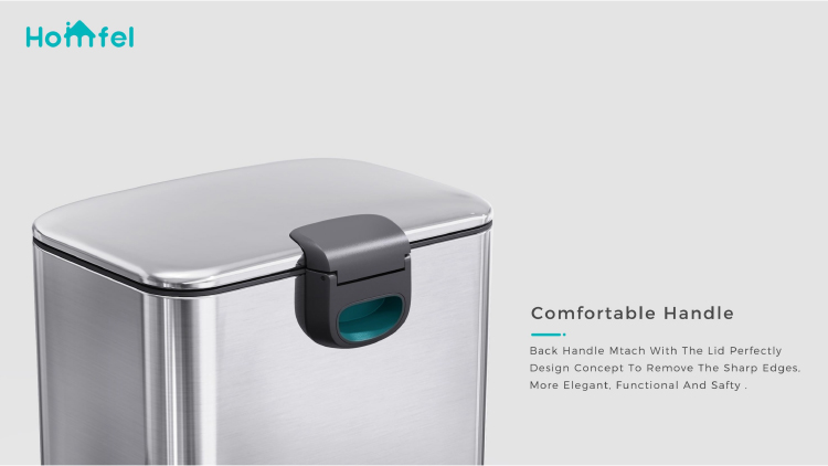 3L*2 Recycle Bins 2 division Stainless Steel Pedal Bin Rolling Cover Type household Trash Can with finger print proof
