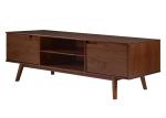 Villa Living Room Wooden TV Stand With Drawers Walnut Color Fancy Luxury