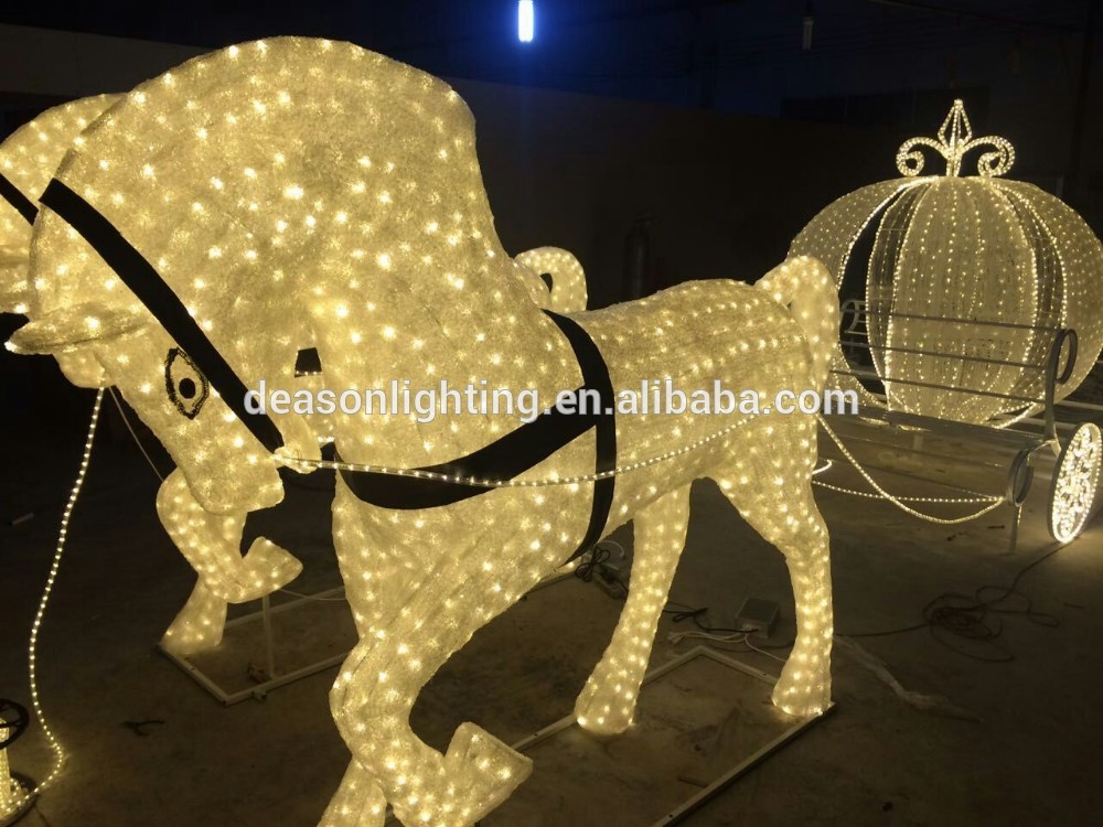 led outdoor christmas decoration horse carriage