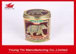 Big Leaf Tea Packaging Oval Tin Box , Metal Tinplate Material Tin Buckets Custom