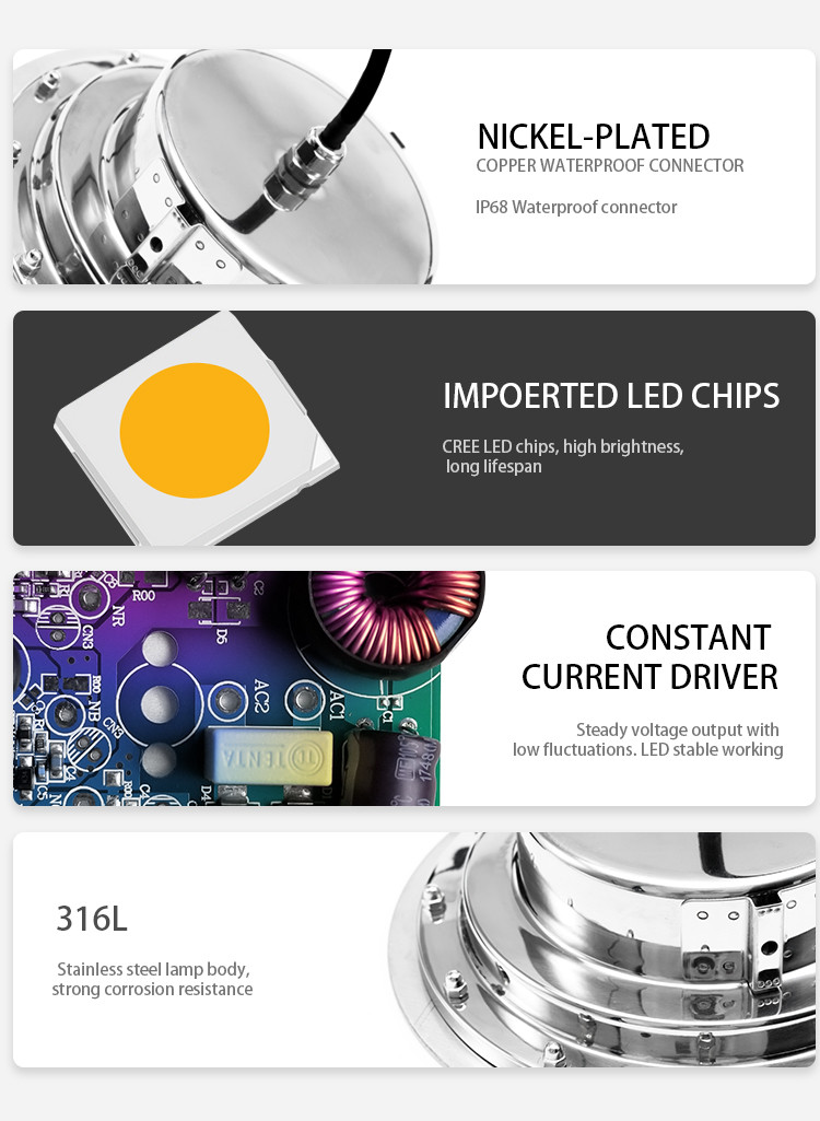 DC24V IP68 SS316L 1700LM 18W LED Buried Light