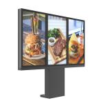 49inch Digital Drive Thru Menu Boards For Restaurants 3000nits Spliced 3 Screens