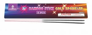 China 170mm Low Smoke Sparklers 7 Inch Bamboo Stick Gold Sparklers Fireworks on sale