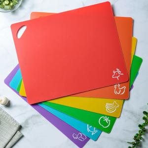 Wholesale 4 Set Houseware Plastic Products Flexible Cutting Board Mats With Food Icons from china suppliers