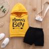 Buy cheap Summer Black Two Piece Suit 47in Yellow Sleeveless Jacket For Boys from wholesalers