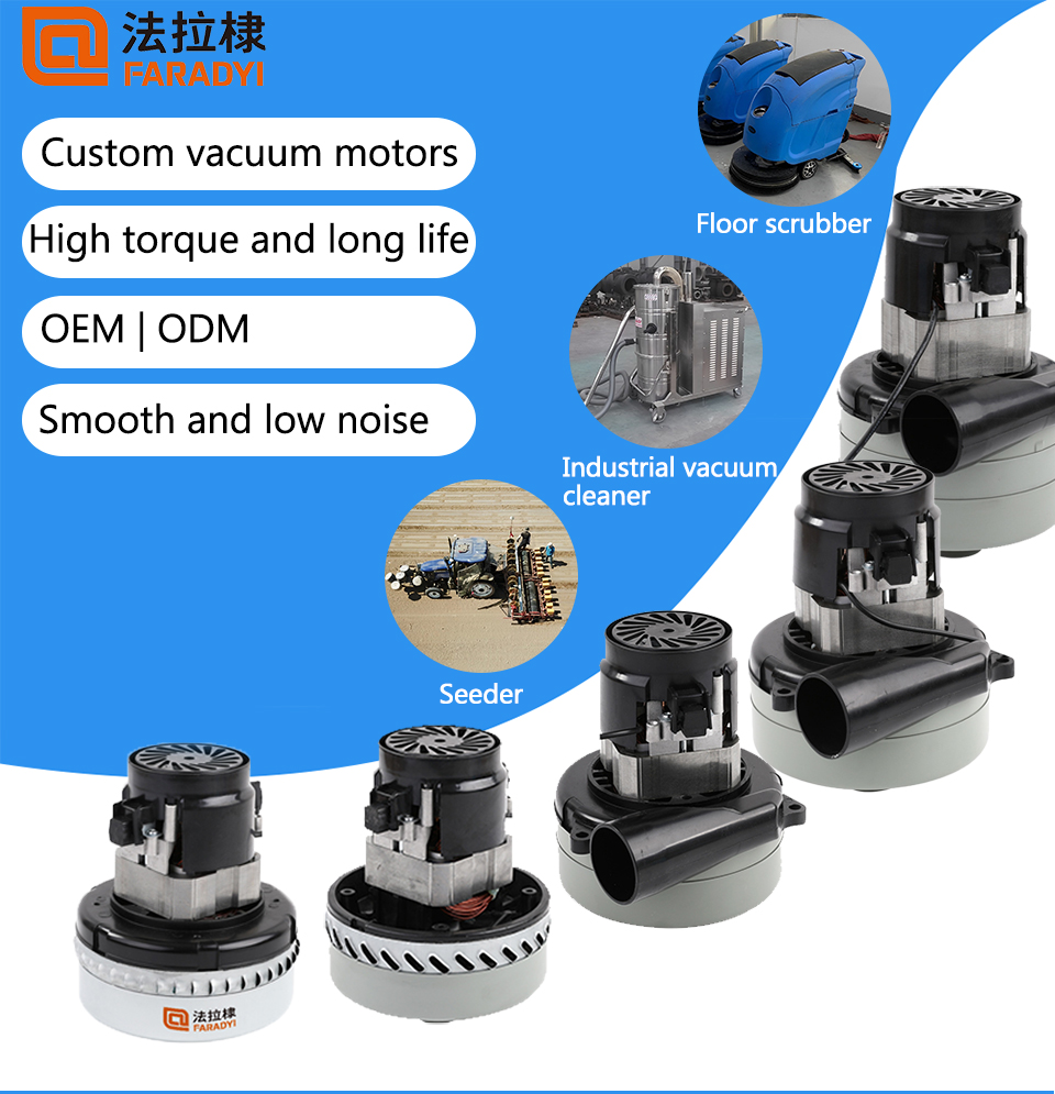 Faradyi Customize Powerful AP28 24V 36V Industrial Brushless Wet Dry Vacuum Cleaner Motor For Floor Scrubber