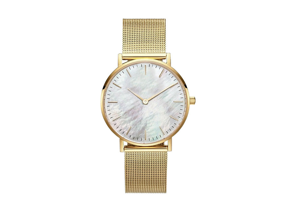 Two Hand Stainless Steel Waterproof Female Watches Interchangeable Mesh Bracelet