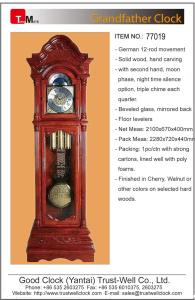 Wholesale 8-rod grandfather clock with German Hermle movement ,top quality grandfather clock -Good Clock(Yantai)Trust-Well Co.,Ltd from china suppliers