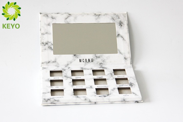Marbling Style Empty Eyeshadow Palette , 12 Pans Empty Eyeshadow Container
