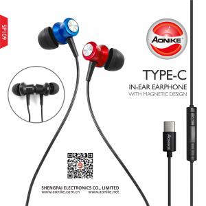 Wholesale 10mm 16Ohm Type C Wired earphones For Hand Phone from china suppliers