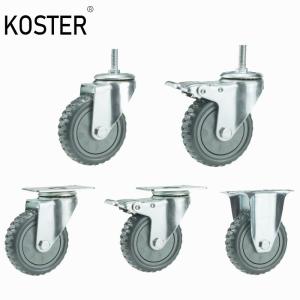 Wholesale 3inch to 5inch Industry Duty Grey Free Wheel Rubber Plastic Trolley Dustbin Caster Wheels from china suppliers