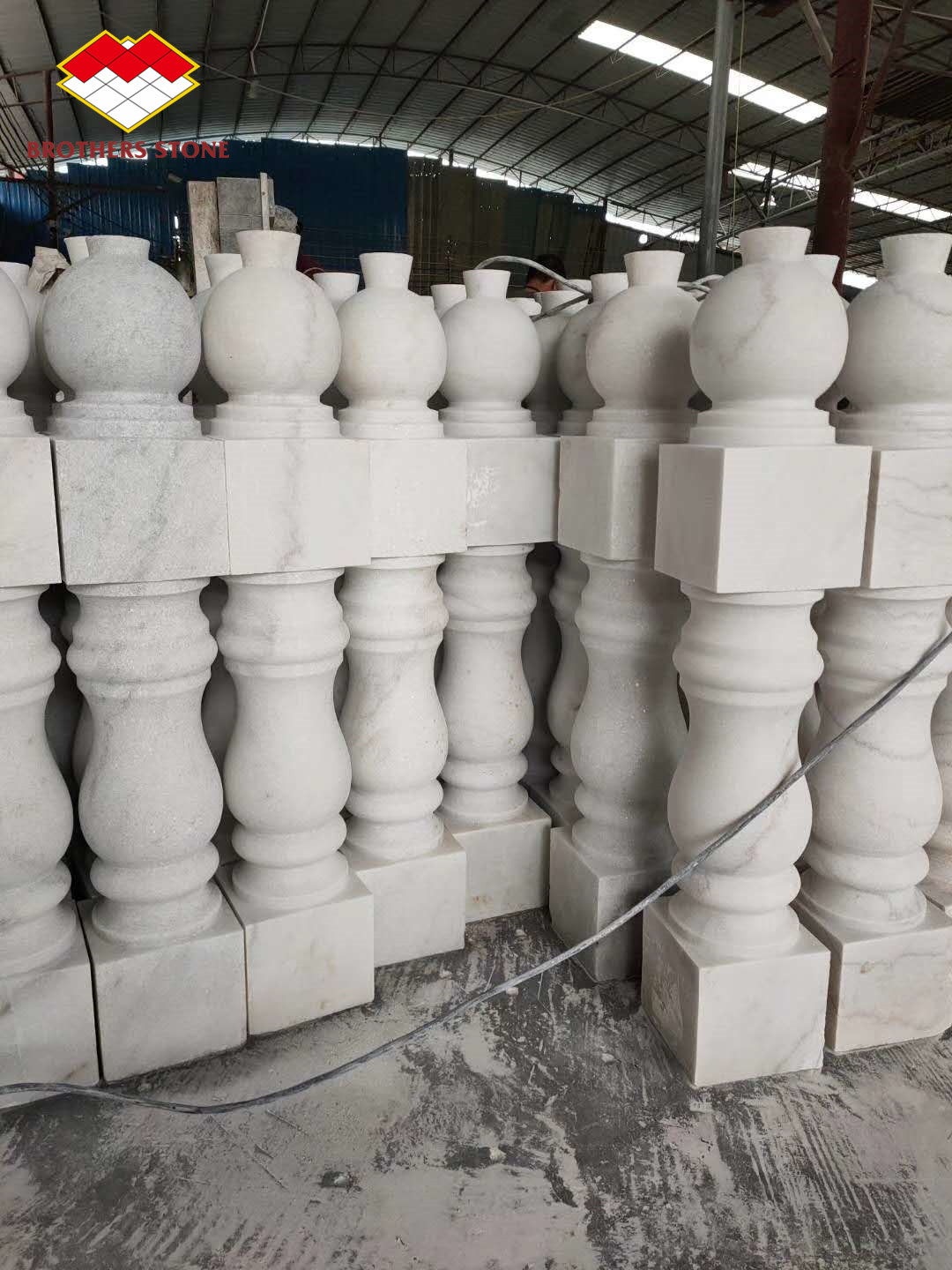 Stair Railings Handrails White Marble Stone Granite Railing Handrail Stone Balustrade