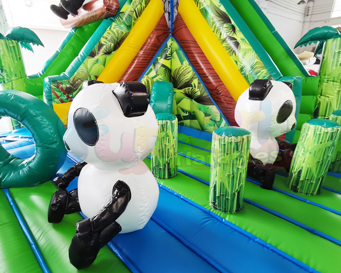 1000D Panda Inflatable Bounce House Combo For Hotel