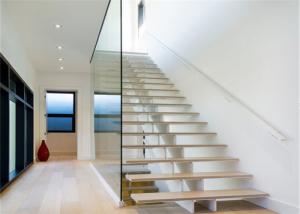 Wholesale Interior Glass Straight Flight Staircase With Wrought Iron Or Stainless Steel from china suppliers