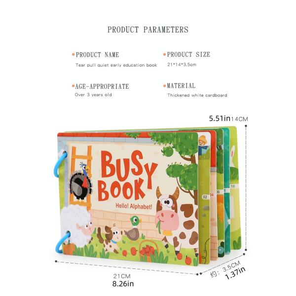 Quiet Book Early Learning Activity Puzzle Paste Matching Game Toys Children's Educational Magic Tape Wooden Busy Book Toys