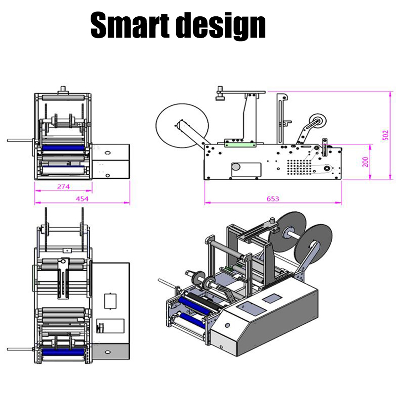 Engine Core Components Semi-Automatic Beverage Bottle Labeller for Round Beer Bottles