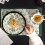 Sustainable Dinnerware Sets For 4 People Anti-Slip Placemat Included Floral