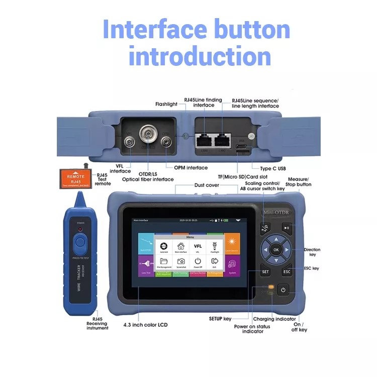 Fiber Optic OTDR Optical Cable Tester FTTH Mini OTDR OPM